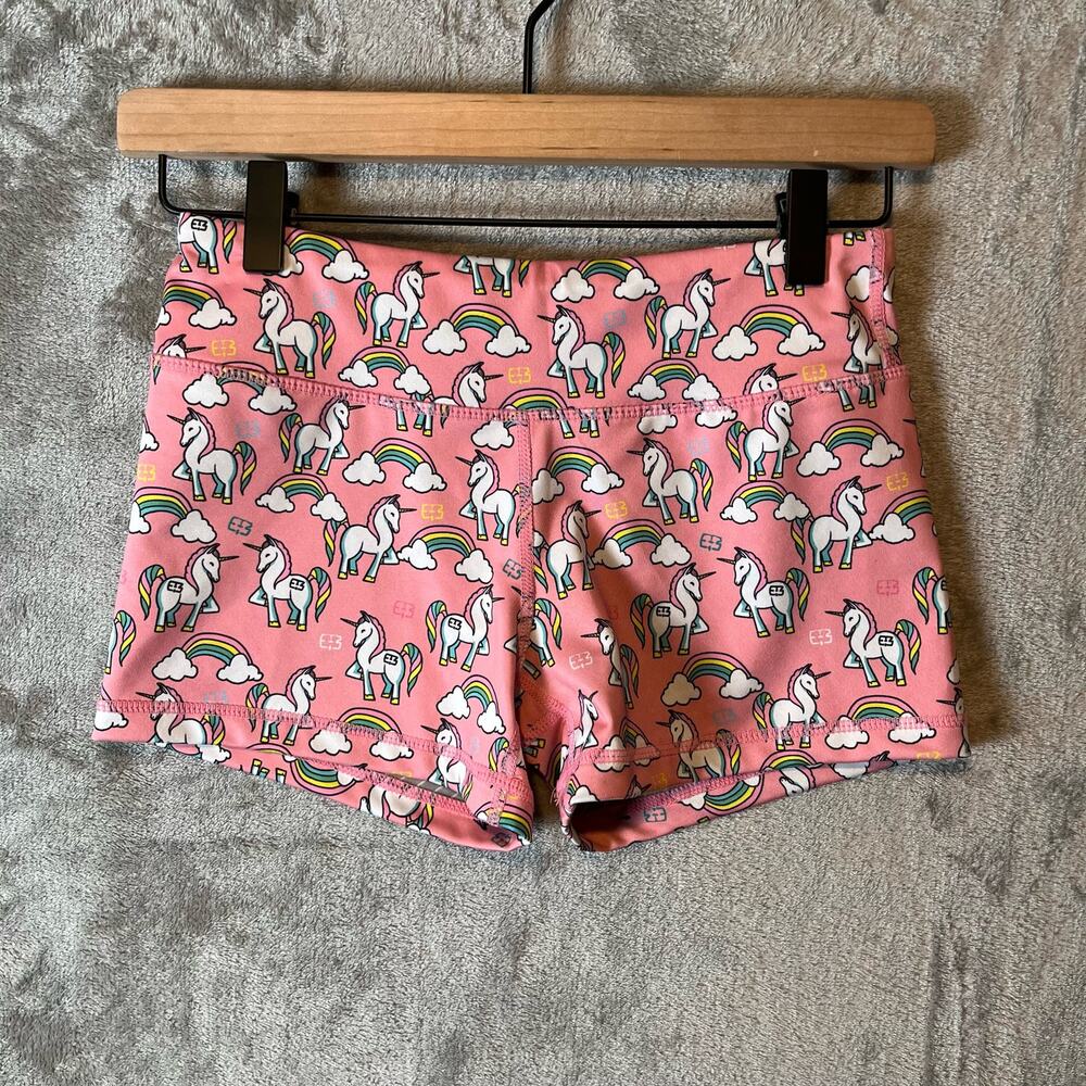 IAB MFG Rainbow Unicorn‎ Workout Shorts Women's Size 4 XS